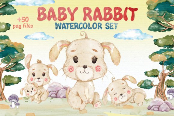 50 Watercolor Rabbit Clipart Set: Illustrations Review