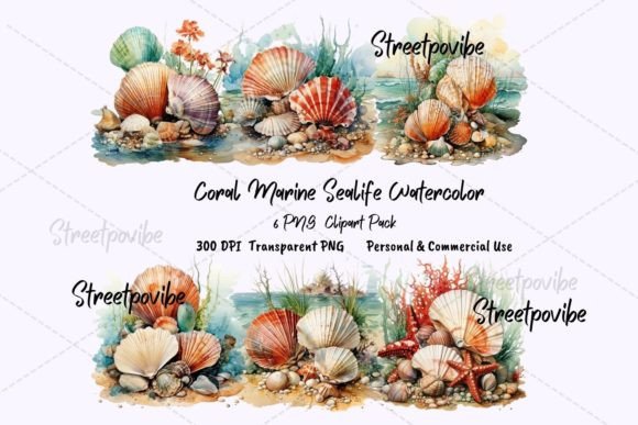 Coral Marine Sealife Watercolor Clipart Review