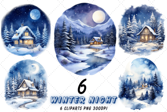 Cozy Winter Night Watercolor Clipart Set Review
