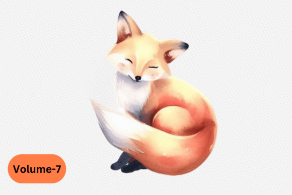Cute Watercolor Fox Clipart Sublimation Illustrations