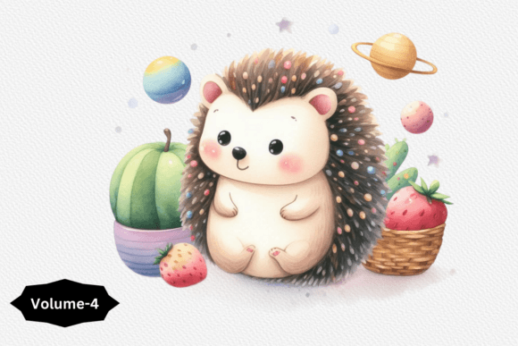 Cute Watercolor Hedgehog Illustrations for Blog Design