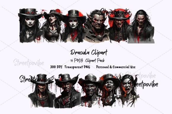 Dracula Watercolor Illustrations for Brand Design
