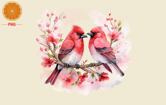 Valentine's Day Two Bird Watercolor Illustrations Review