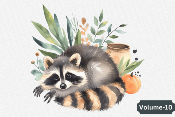 Watercolor Adorable Raccoon Clipart Review