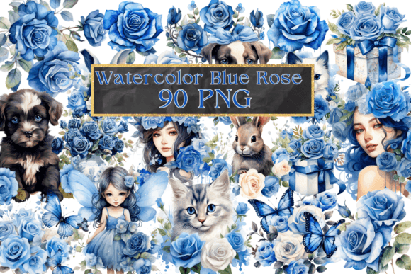 Watercolor Blue Rose PNG: A Sublimation & Stitch Review