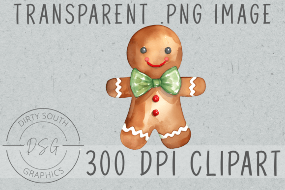 Watercolor Gingerbread Man Illustrations for Crafters