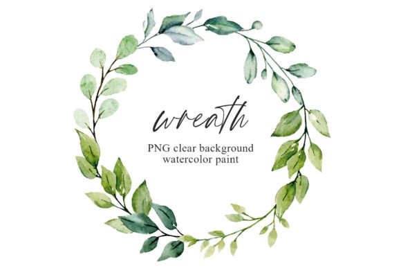 Watercolor Leaves Wreath Illustrations for Branding