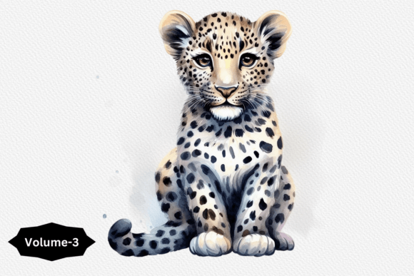 Watercolor Leopard Clipart Vol 3: Editorial Illustrations