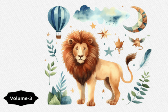 Watercolor Lion Clipart PNG Volume 3 Illustrations Review