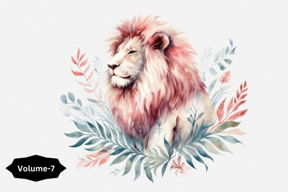 Watercolor Lion Clipart Volume 7: Illustrations Review
