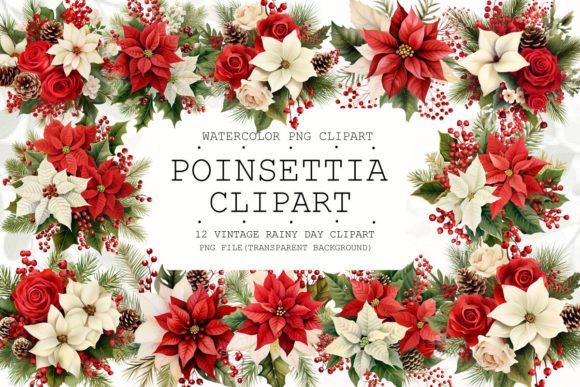 Watercolor Poinsettia Cliparts: An Embroidery Review